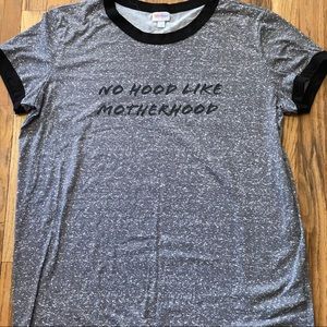 LulaRoe Liv. No hood like motherhood. Gray. Black accents.